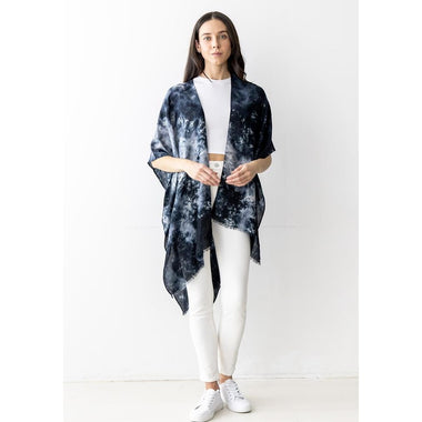 DIONA J FASHION TIE DYE KIMONO ONE SIZE COLOR BLACK