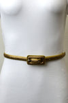 Glossy Skinny Belt - Rectangle Buckle Design