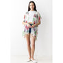 DIONA J MESH TASSEL TROPICAL PRINT SHORT KIMONO ONE SIZE COLOR WHITE