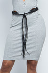 Adjustable Braided Belt With Bead Accents