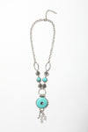 Eyelet Turquoise Necklace With Silver Chain