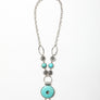Eyelet Turquoise Necklace With Silver Chain