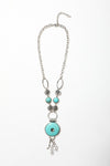 Eyelet Turquoise Necklace With Silver Chain