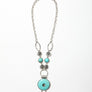 Eyelet Turquoise Necklace With Silver Chain