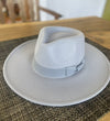 Wide brim rancher hat in vegan felt With Ribbone U