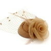 D Fascinator Hat Flower Mesh Feathers Gatsby