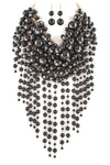 Chunky Dangling Pearls Choker Necklace Set