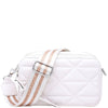 DIONA J STYLISH CUSHION QUILT ZIPPER CROSSBODY BAG COLOR WHITE