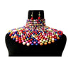 Chunky Faux Pearls Choker Collar Necklace Set