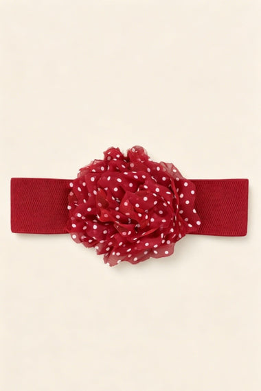 Large Chiffon Polkadot Elastic Belt