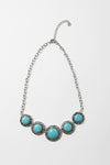 Turquoise Statement Necklace With Silver Chain