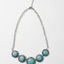 Turquoise Statement Necklace With Silver Chain