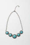 Turquoise Statement Necklace With Silver Chain