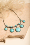 Turquoise Charm Necklace With Silver Links