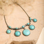 Turquoise Charm Necklace With Silver Links
