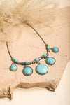 Turquoise Charm Necklace With Silver Links