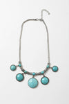 Turquoise Charm Necklace With Silver Links