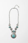 Silver Stepping Stone Necklace With Turquoise