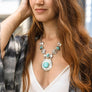 Silver Stepping Stone Necklace With Turquoise