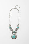 Silver Stepping Stone Necklace With Turquoise