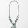 Silver Stepping Stone Necklace With Turquoise