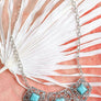 Silver Collar Necklace With Turquoise Accents