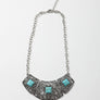 Silver Collar Necklace With Turquoise Accents