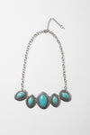 Leaflet Turquoise Necklace With Silver Chain
