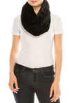 Solid Faux Felt Fur Neck Warmer Infinity Scarf