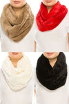 Solid Faux Felt Fur Neck Warmer Infinity Scarf