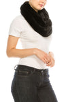 Solid Faux Felt Fur Neck Warmer Infinity Scarf