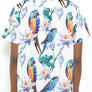 MENS TUCAN PARROT PRINT RESORT BUTTON DOWN SHIRT