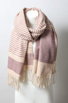 Contemporary Stripe Woven Tassel Scarf