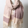 Contemporary Stripe Woven Tassel Scarf