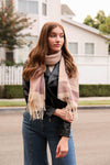 Contemporary Stripe Woven Tassel Scarf