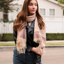 Contemporary Stripe Woven Tassel Scarf