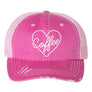 Heart and Coffee Embroidered Trucker Hat