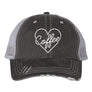 Heart and Coffee Embroidered Trucker Hat