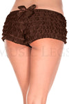 Soft rufflled shorts with back satin bow
