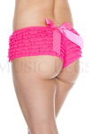 Soft rufflled shorts with back satin bow