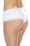 Soft rufflled shorts with back satin bow