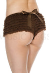 Soft rufflled shorts with back satin bow