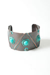Turquoise Stone Cuff Bracelet - Rustic Style
