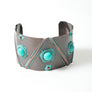 Turquoise Stone Cuff Bracelet - Rustic Style