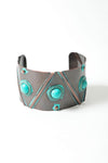 Turquoise Stone Cuff Bracelet - Rustic Style