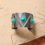 Turquoise Stone Cuff Bracelet - Rustic Style