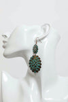 Turquoise Flower Drop Earrings - Vintage Style