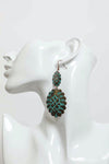 Turquoise Flower Drop Earrings - Vintage Style