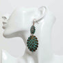 Turquoise Flower Drop Earrings - Vintage Style