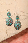 Turquoise Flower Drop Earrings - Vintage Style
